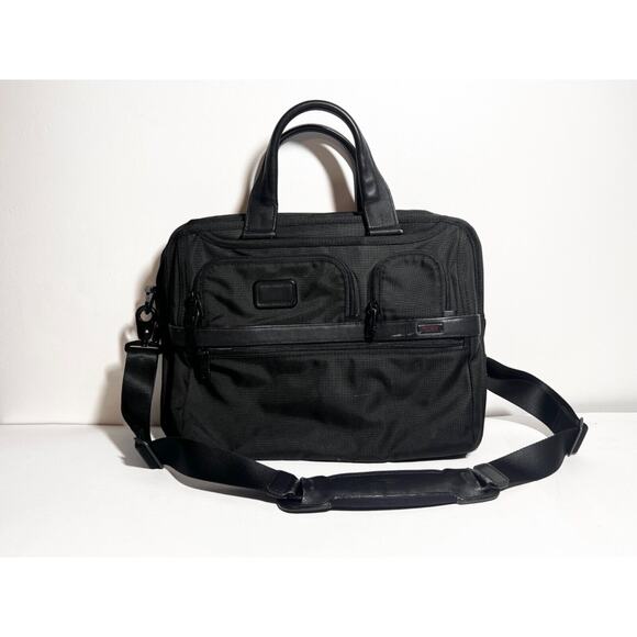 Tumi VGUC Black Ballistic Nylon Expandable Organizer Laptop Brief Bag Travel